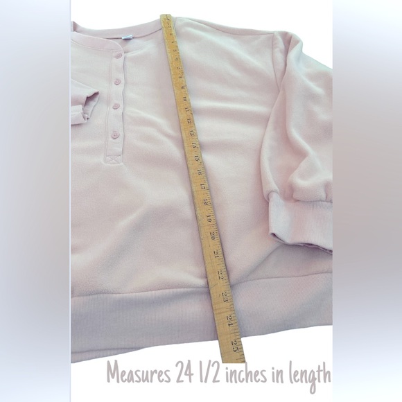 3X OLD NAVY Microfleece Henley Sweatshirt in Abalone Pink, NWT - Picture 13 of 15